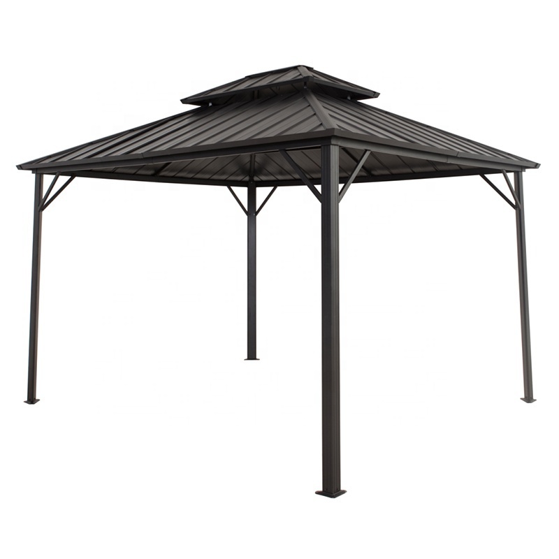 10' X 12' Galvanized Steel Double Roof Aluminum Frame Hardtop Gazebo for garden