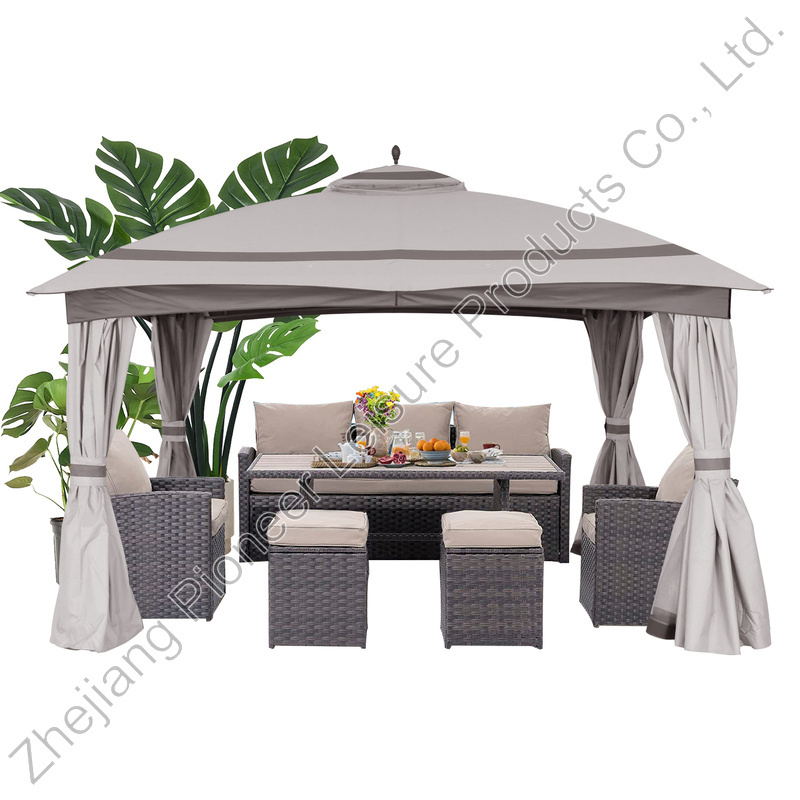 Hot Selling Outdoor Gazebo and Pergolas Sun Resistant Waterproof And Portable Gazebo With Sides 3m x 3m For Patio Living