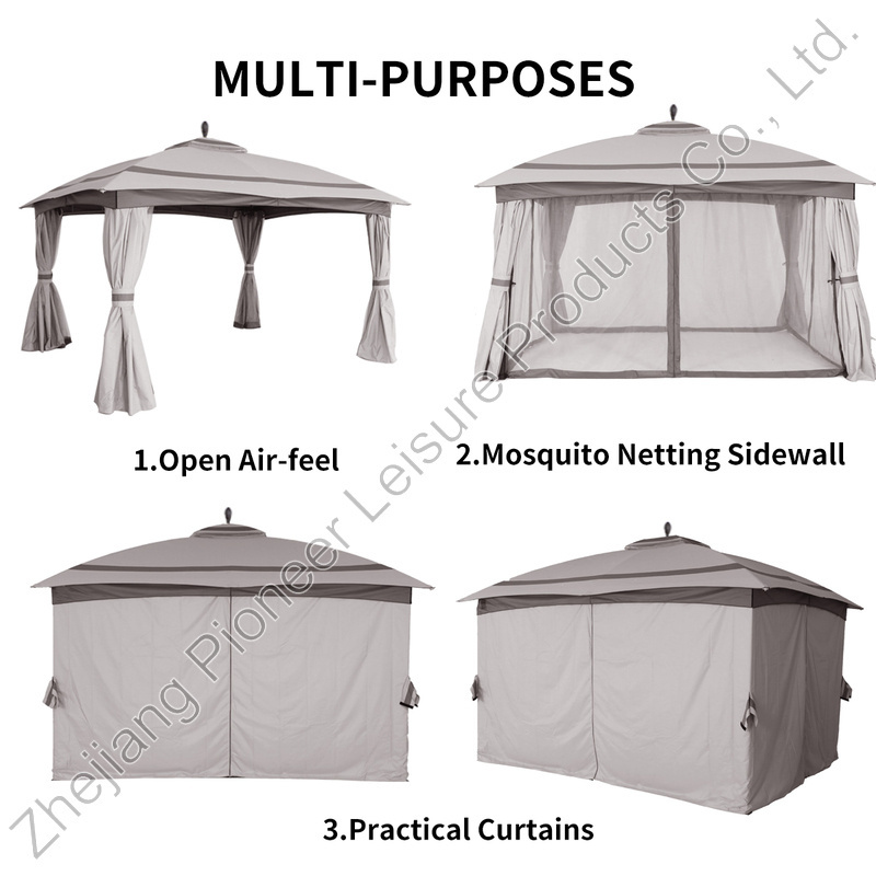 Hot Selling Outdoor Gazebo and Pergolas Sun Resistant Waterproof And Portable Gazebo With Sides 3m x 3m For Patio Living