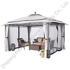 3*4M Triangle Steel Frame Dome Top Patio Gazebo With Sidewalls For Outdoor Lawn