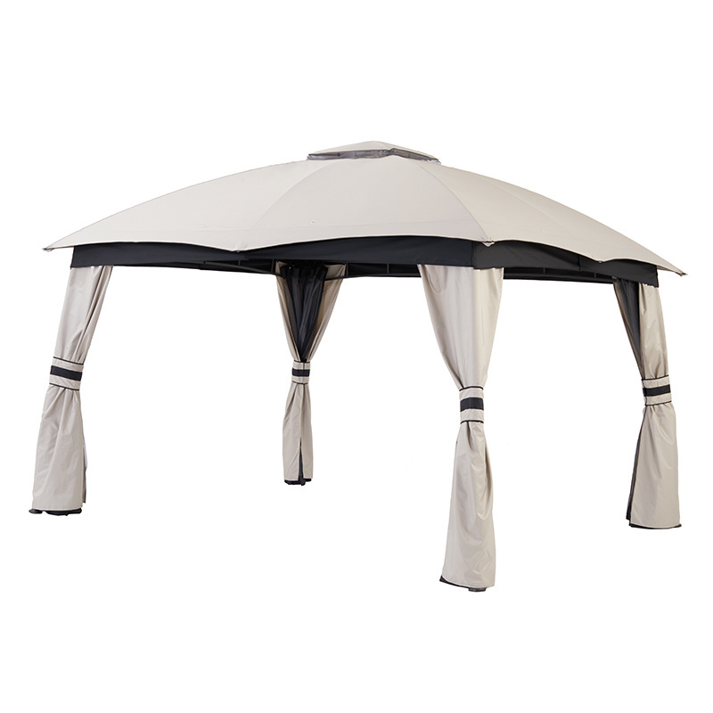 3*4M Waterproof Steel Frame Arched Legs Gazebo With Small Dome Top For Patio