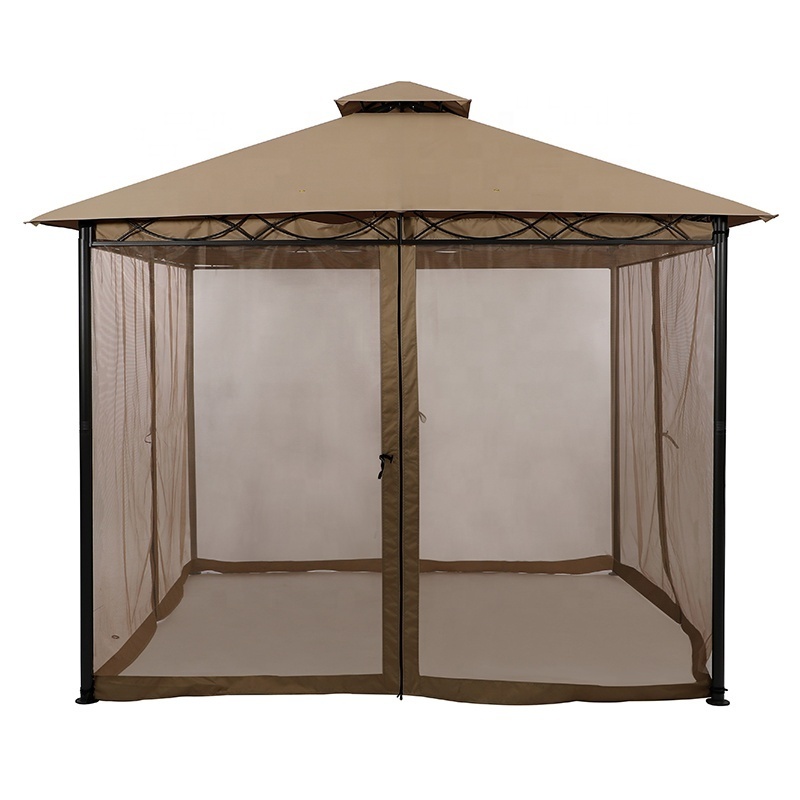 10 x 10 ft Garden Double roof Canopy Patio Gazebo with mosquito netting