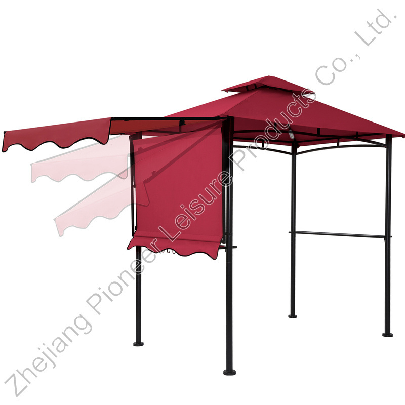 Factory Directly Promotional Gazebo Collection Side Awnings Shelves 2-Tier Patio BBQ Grill Gazebo Canopy 5x8 ft. For Barbecue