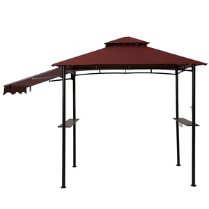 Factory Directly Promotional Gazebo Collection Side Awnings Shelves 2-Tier Patio BBQ Grill Gazebo Canopy 5x8 ft. For Barbecue