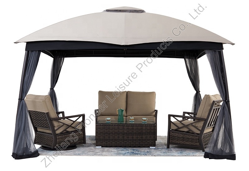 In stock in USA 10 x 12ft dome top Arched Legs double roof Tool free patio gazebo for outdoor