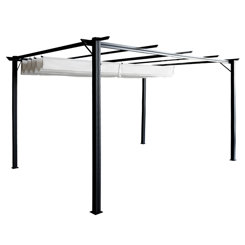 3*4M Aluminum Frame  Patio Pergola Sun Shelter With Retractable Canopy For Outdoor