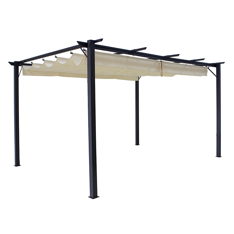 3*4M Aluminum Frame  Patio Pergola Sun Shelter With Retractable Canopy For Outdoor