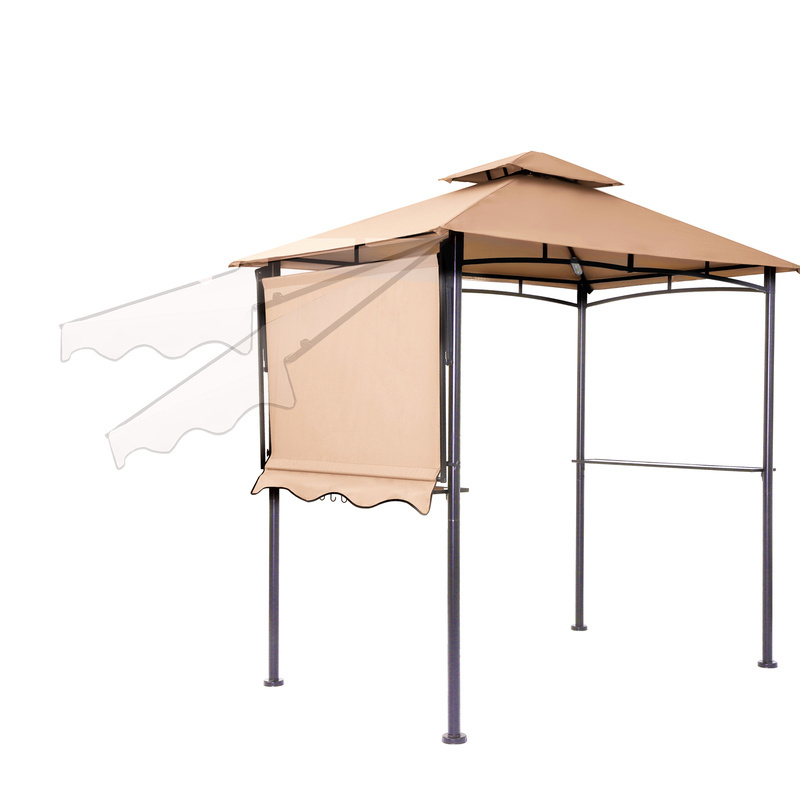 1 Piece MOQ Promotional Gazebo Awnings Shelves Patio BBQ Grill Gazebo Canopy 5x8 ft. Khaki Party Gazebo For Backyard Lawn Garden