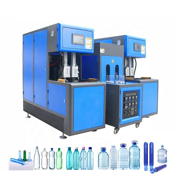 2 Cavity Plastic Water Bottle Making Machine Semi-Automatic Beverage PET 20l Water Bottle Blow Molding Machine