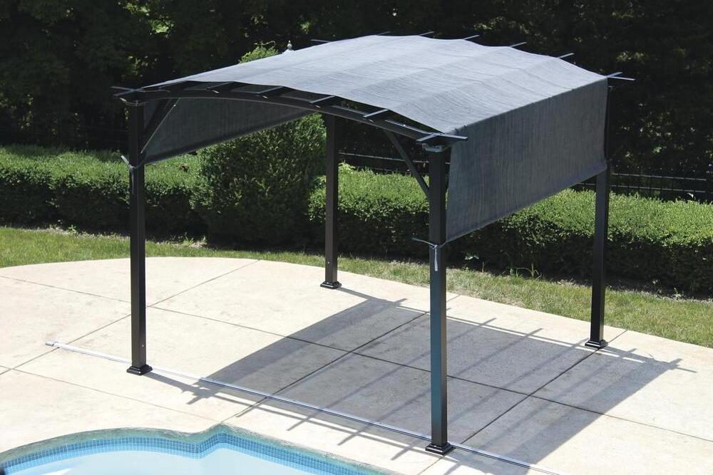 Garden Pergola, Metal Frame with Removable Top Cover, 10'x10' Patio Pergola Gazebo Outdoor