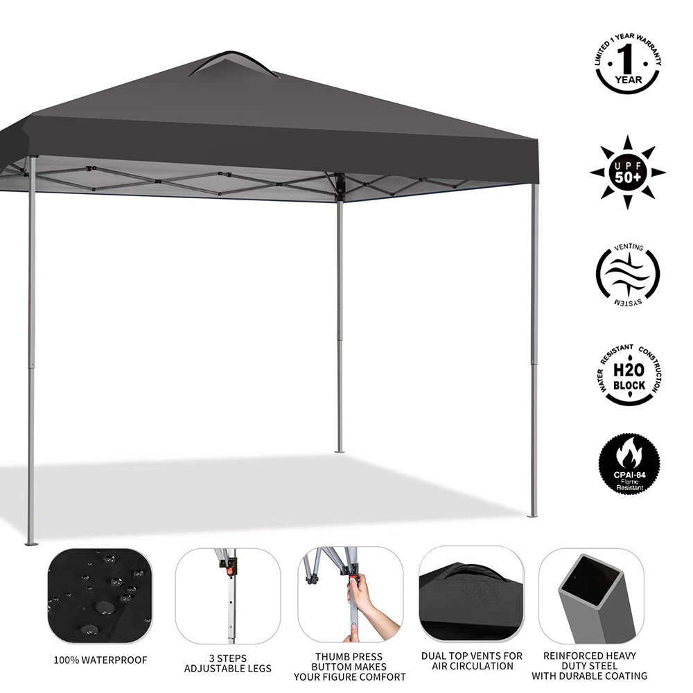 Outdoor Trade Show Canopy Tent, Patio Instant Sun Shelter, 8' x 8'  Collapsible Trade Show Gazebo Canopy Tent