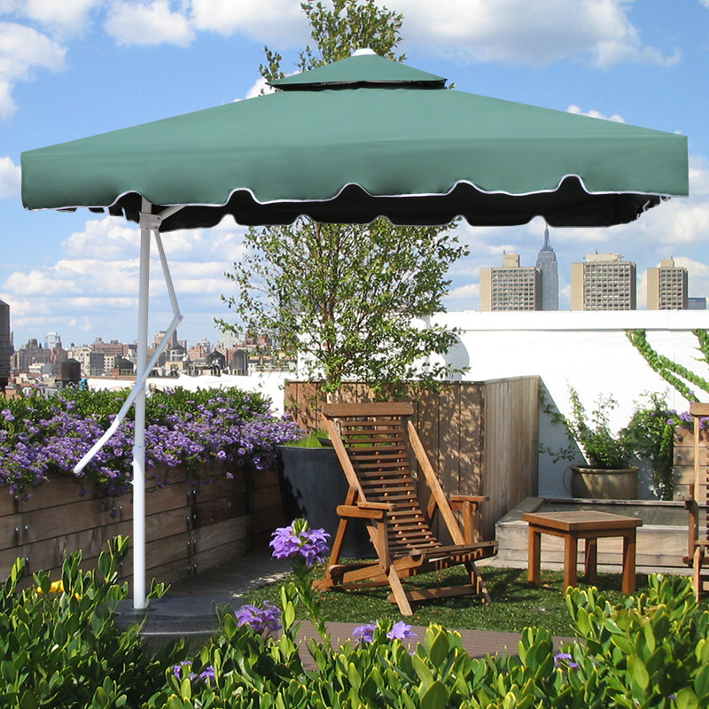 Outdoor Garden Cantilever Parasol 9ft Hand Crank Heavy Duty Large Patio umbrella For Restaurant