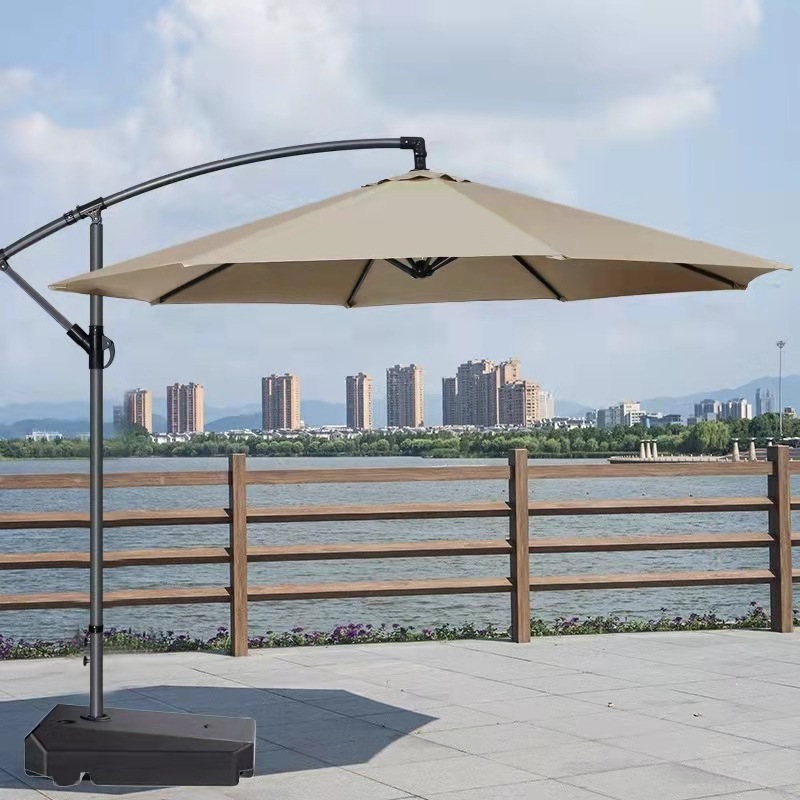 Big Size Beach Banana Garden Parasol Patio With Push Button Tilt Cantilever Hanging Restaurant Market Umbrella