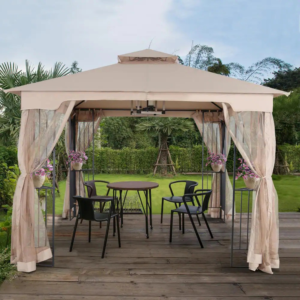 Outdoor Pop up Gazebo, Patio Canopy Tent, 10' x 10'  Garden Gazebos