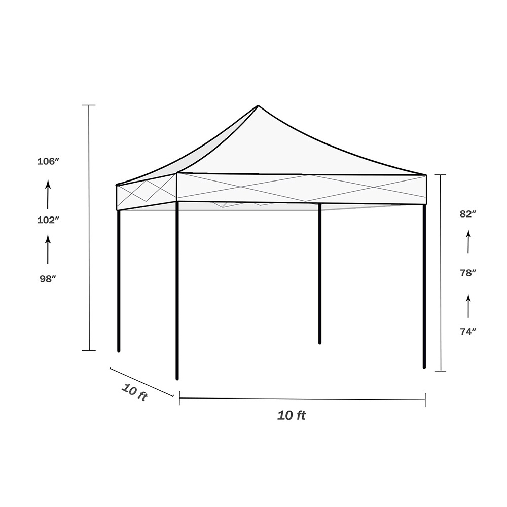 Outdoor Trade Show Canopy Tent, Patio Instant Sun Shelter, 10' x 10'  Collapsible Trade Show Gazebo Canopy Tent