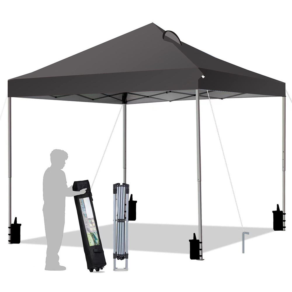 Outdoor Trade Show Canopy Tent, Patio Instant Sun Shelter, 10' x 10'  Collapsible Trade Show Gazebo Canopy Tent