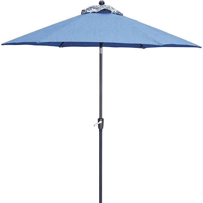 Outdoor Patio Umbrella, 9ft Garden Market Umbrella With Push Button, Windproof Patio Umbrella