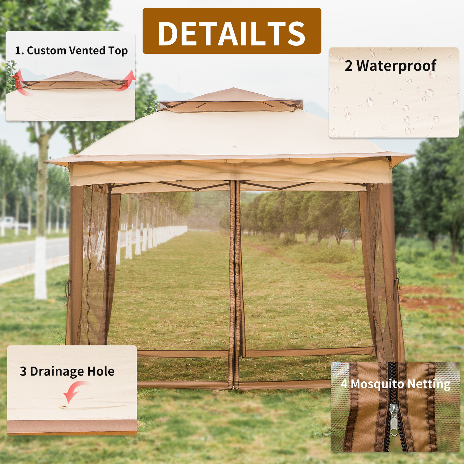 Polyester garden sun shade gazebo replacement 10 x 12 canopy replacement folding 3x3m house shaped tents