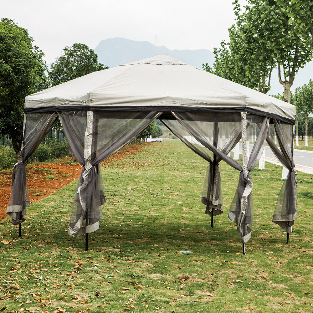 Awning marquee gazebo pop up trade show tent customized 2x2x2 hexagonal canopy pagoda tent