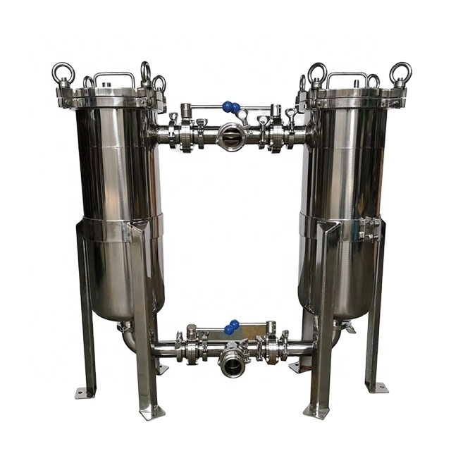 Food Industry Hygienic  Stainless Steel Duplex Filter Housing for Water Beverage Juice