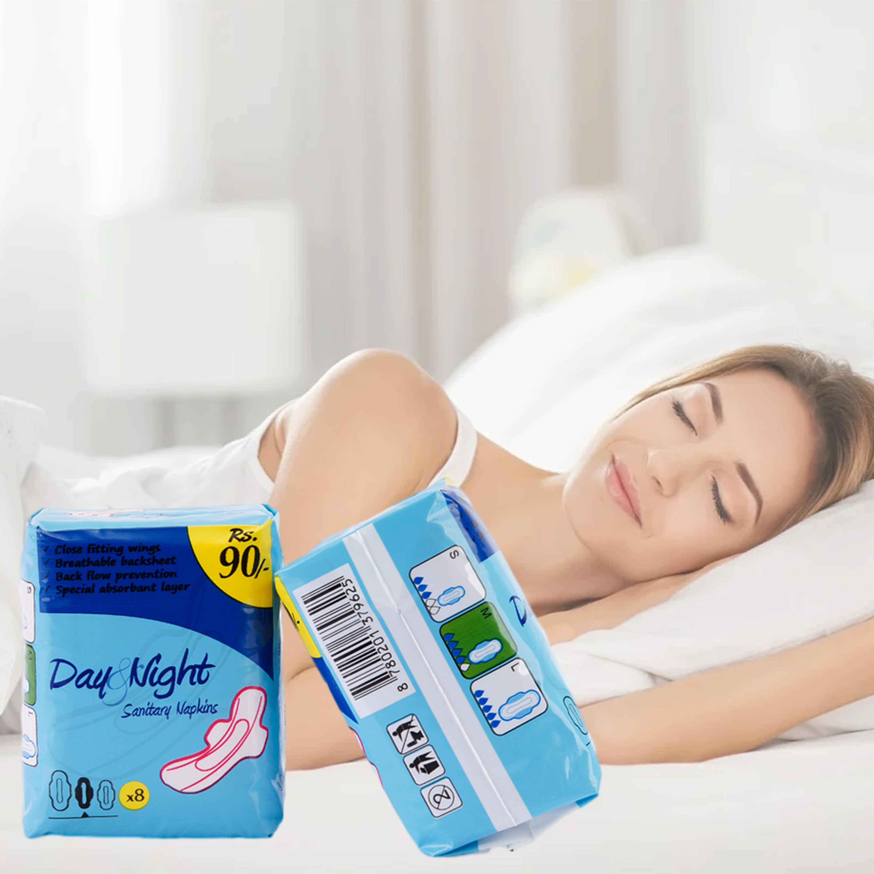 Free Sample Feminine Hygiene Products Disposable Sanitary Napkin Cotton Carefree Overnight Use Pads For Women Menstrual