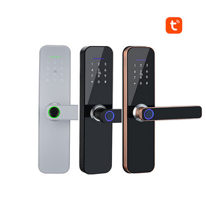 Multi-country voice language Electronic Handle Digital Tuya Cerraduras Inteligentes Wifi Keys Fingerprint Door Smart Lock