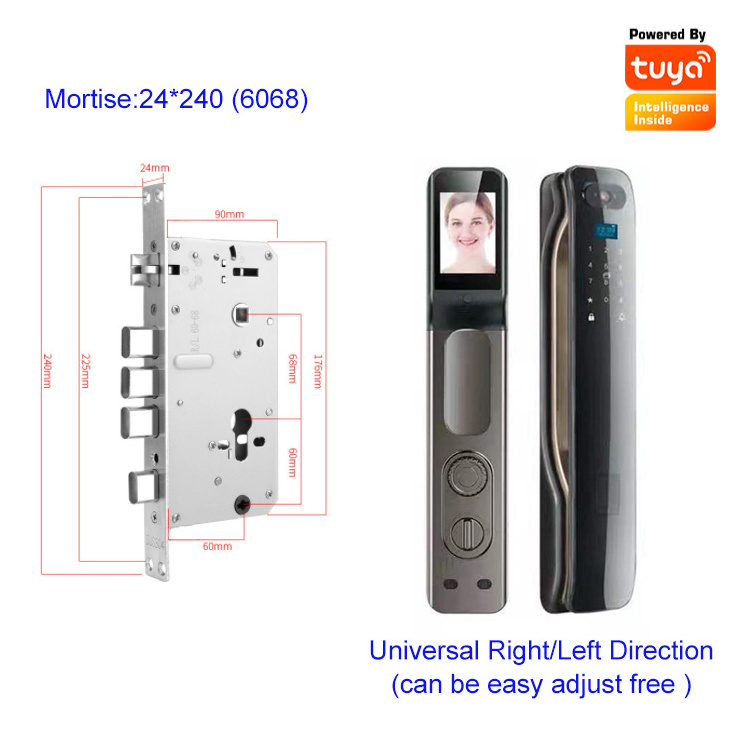 Tuya app keyless entry Fingerprint Card Password digital door candado inteligente 3D Face  for front door smartlock