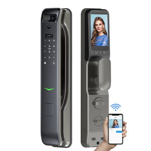 Tuya app keyless entry Fingerprint Card Password digital door candado inteligente 3D Face  for front door smartlock