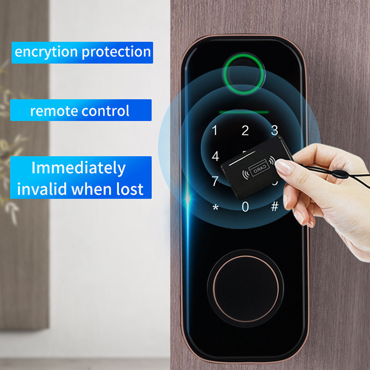 OEM digital electronic smart home locks ttlock rim cylinder august smart door lock with wifi fingerprint cerradura inteligente