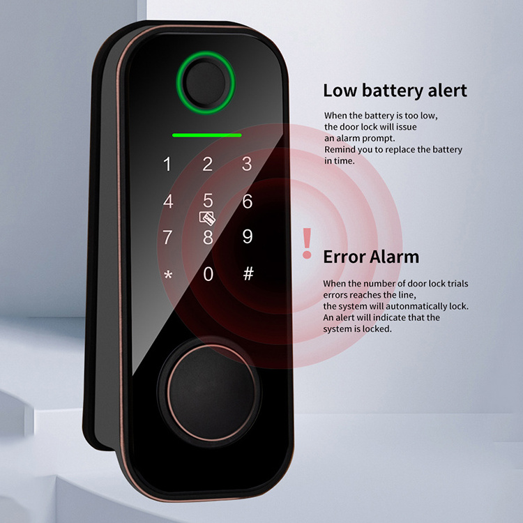 OEM digital electronic smart home locks ttlock rim cylinder august smart door lock with wifi fingerprint cerradura inteligente