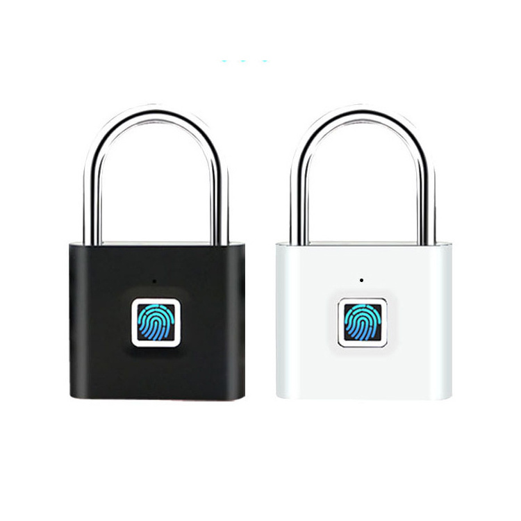 smart lock fingerprint padlock IP65 home locks Fingerprint Locker Lock with USB Charging Black