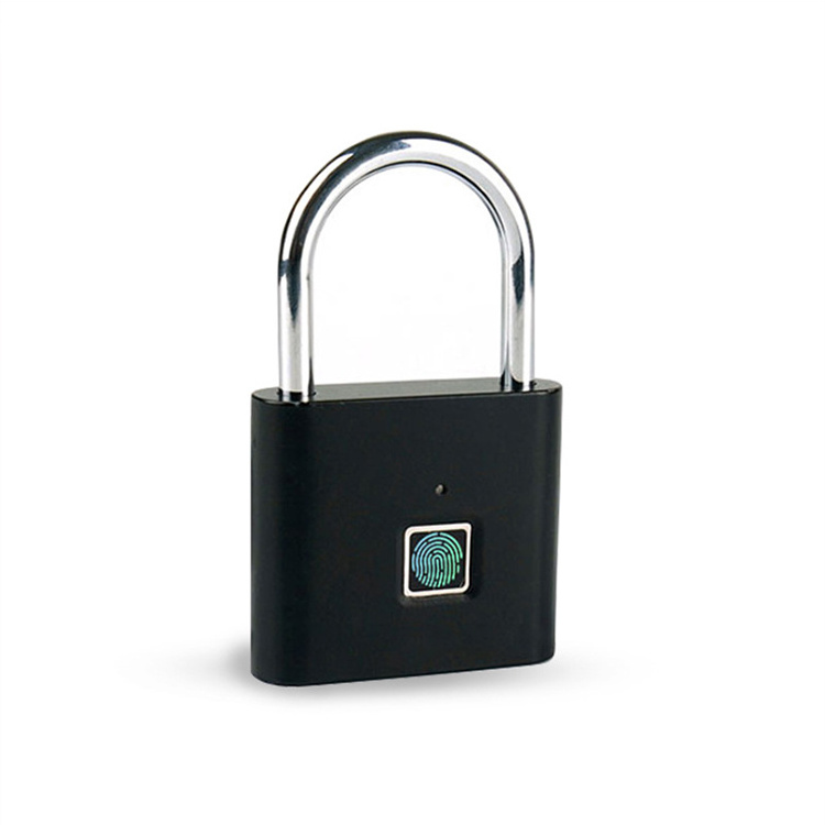 smart lock fingerprint padlock IP65 home locks Fingerprint Locker Lock with USB Charging Black