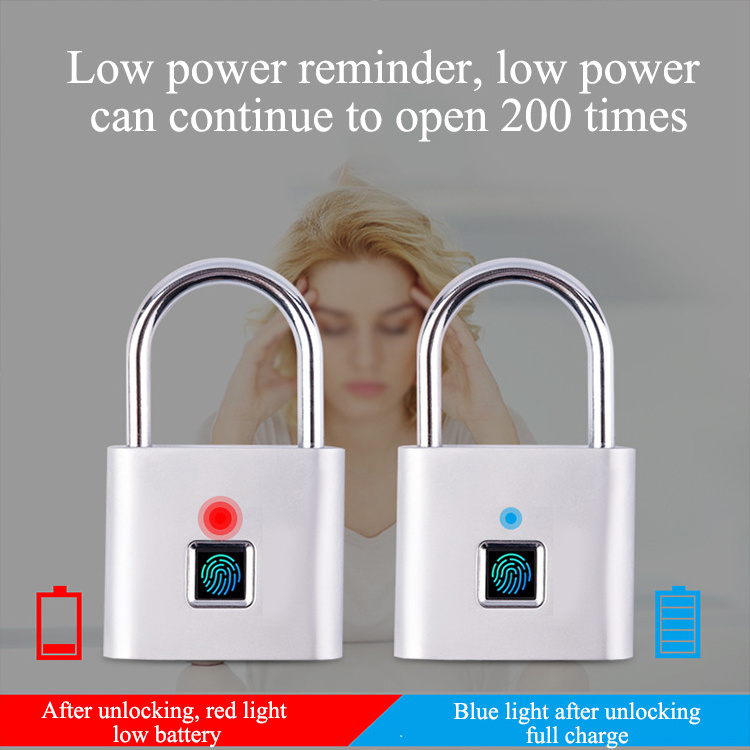 home electronics lock fingerprint smart padlock IP56 smartlock candado inteligente waterproof keyless