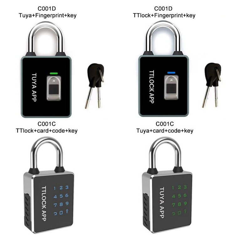 OEM candado inteligente home electronics smartlock tuya ttlock padlock ip65 smart lock fingerprint digital