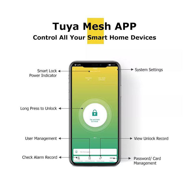 OEM candado inteligente home electronics smartlock tuya ttlock padlock ip65 smart lock fingerprint digital