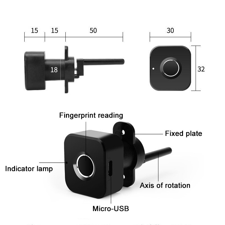 Digital smartlock Biometric Fingerprint smart drawer lock key drawer locks for cabinet home electronics candado inteligente