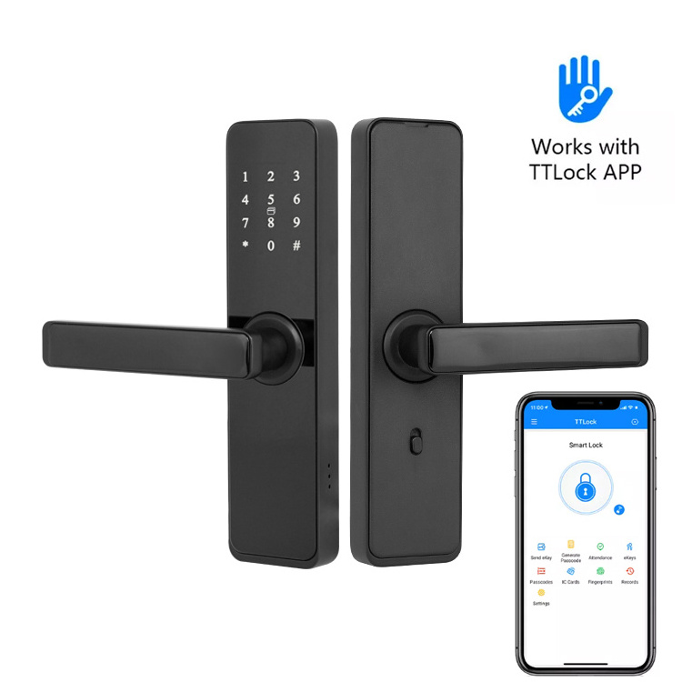 TTlock code smart electronic door locks cerradura inteligente Locker Lock with USB Charging Black key for home hotel apartment