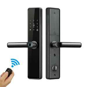 Bilixo smart electric handle digital door lock locks & keys front for matel home with RC fingerprint mortise remote control