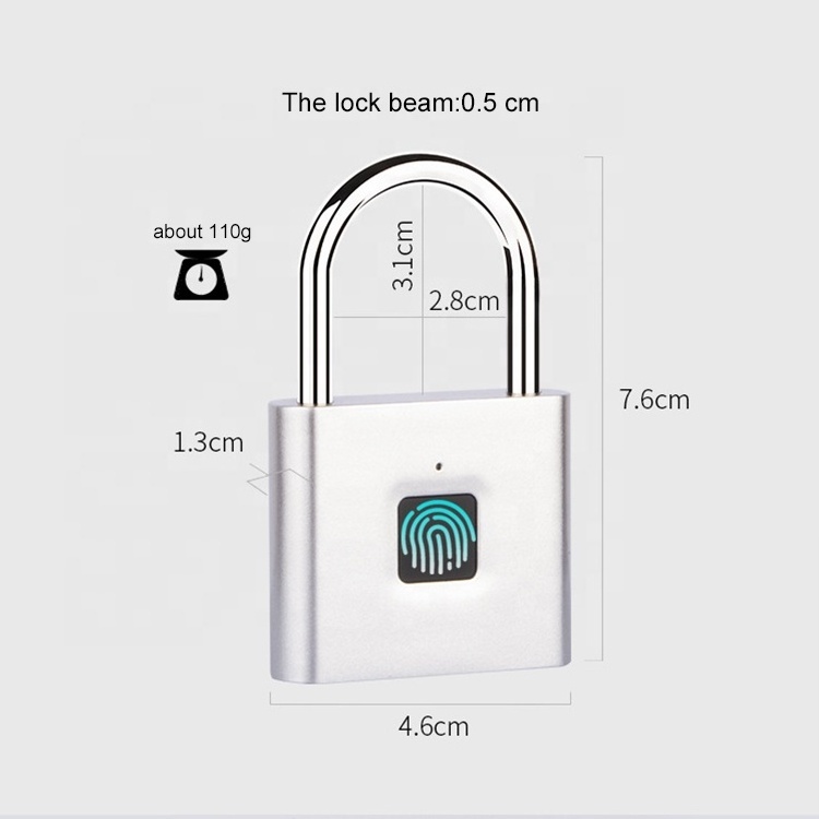 Intelligent Padlock Outdoor Gate Keyless padlock Supports For Tuya App Smart Waterproof Tuya Fingerprint Padlock