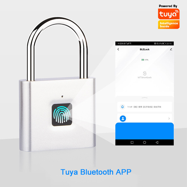 Waterproof Smart Keyless Padlock Outdoor Gate Padlock  Cerraduras  Electronicas Supports Tuya App Bluetooth Fingerprint Padlock