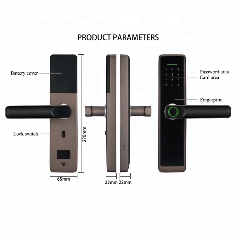 Waterproof OEM Smart Door Locks For Front Door Wi-fi Zigbee Electromagnetic Lock With Aluminium Alloy