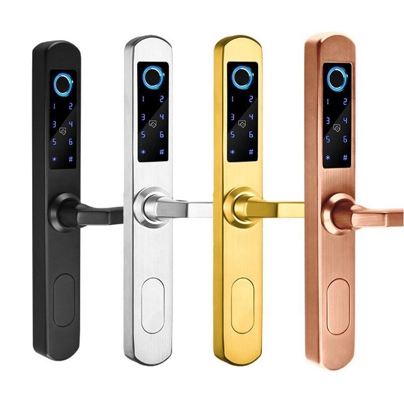 Tuya APP Wifi Wireless Remote Control Electronic Serrure De Porte Intelligente Smart Door Lock For Narrow Profile Aluminum Door