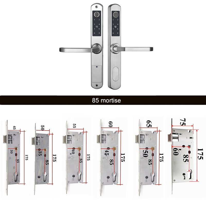 Tuya APP Wifi Wireless Remote Control Electronic Serrure De Porte Intelligente Smart Door Lock For Narrow Profile Aluminum Door