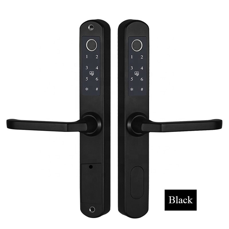 Tuya APP Wifi Wireless Remote Control Electronic Serrure De Porte Intelligente Smart Door Lock For Narrow Profile Aluminum Door