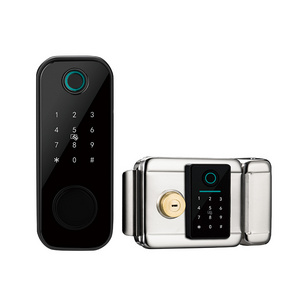 TTlock BLE Tuya APP Wifi Wireless Remote Control High Security Anti-Thief Waterproof Electric Smart Door Lock With Keys