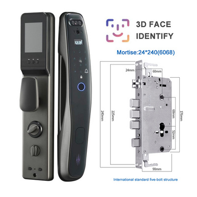 12 languages Russian Spanish Indonesian Smart Tuya 3D Face Recognition 4.0-inch Screen Fingerprint 4200mAH Battery Door Lock