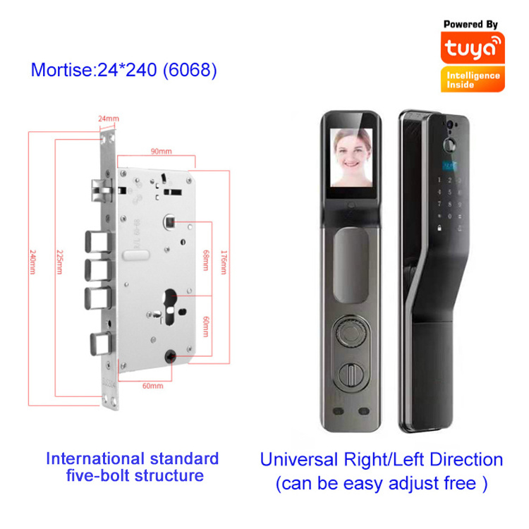 OEM Camera Facial Finger Print Biometric Electronic Passcode Keypad Security Door Lock