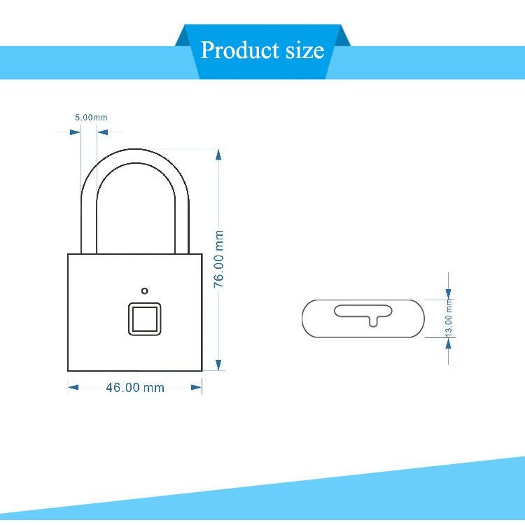 Waterproof High Security &Protection Biometric Finger Print Electronic Anti-thief Padlock