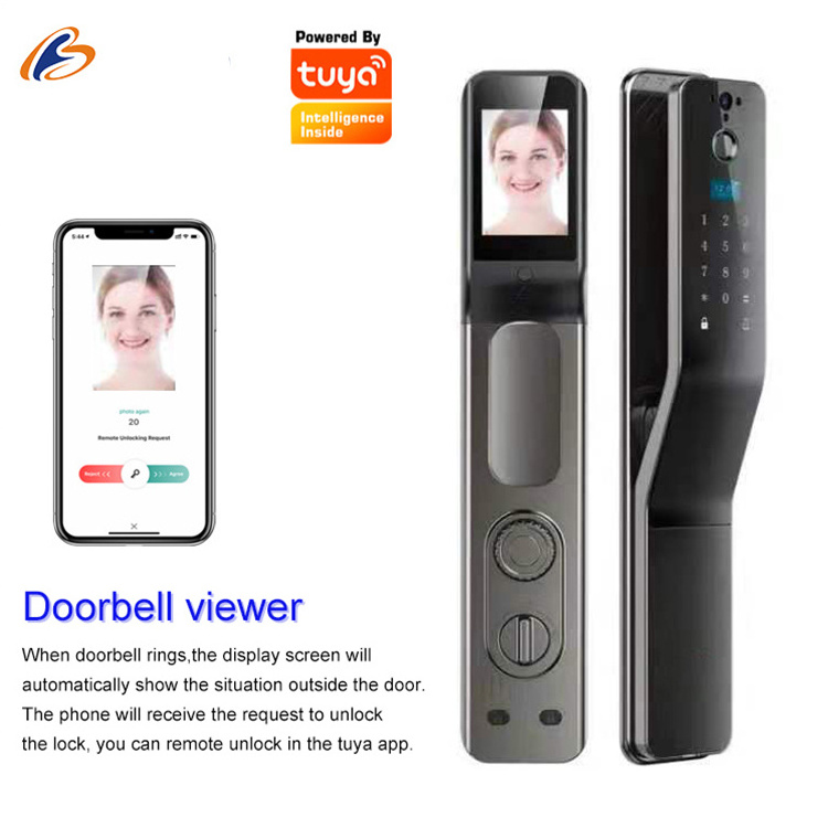 OEM Camera Facial Finger Print Biometric Electronic Passcode Keypad Security Door Lock