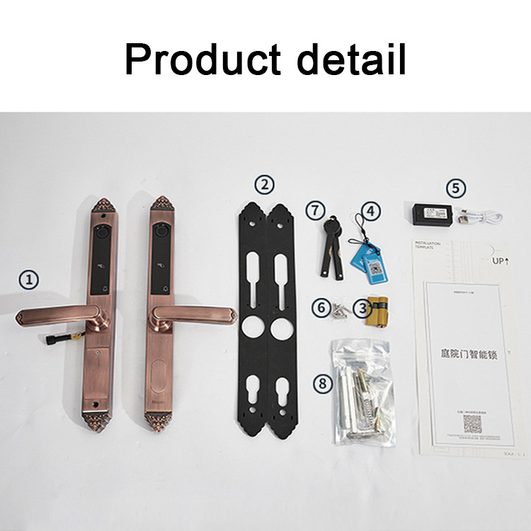 classical candado inteligente double side doorlock smart fingerprint rim key door lock 85 mortise latch locks handle with keys